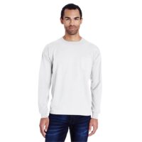 Hanes Unisex Garment-Dyed Long-Sleeve T-Shirt with Pocket