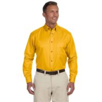 Harriton Men's Easy Blend™ Long-Sleeve Twill Shirt with S...