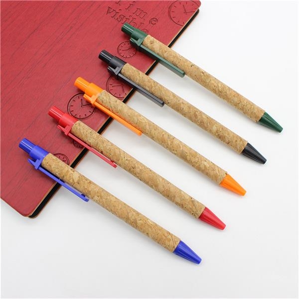 Eco-friendly cork & recycled wheat straw ballpoint pens