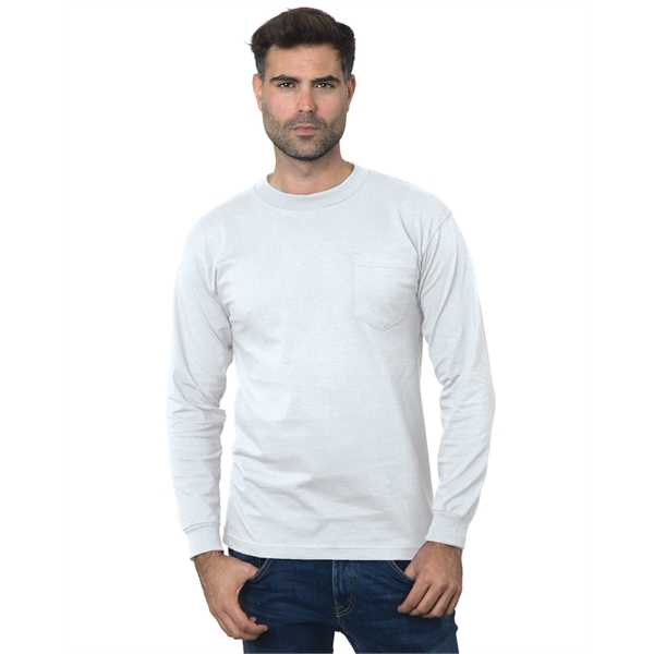 Bayside Unisex Union-Made Long-Sleeve Pocket Crew T-Shirt