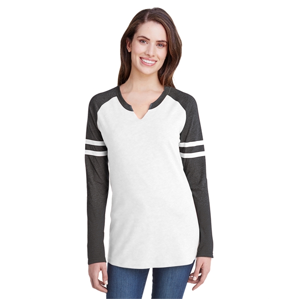 LAT Ladies’ Gameday Mash-Up Long Sleeve Fine Jersey T-Shirt