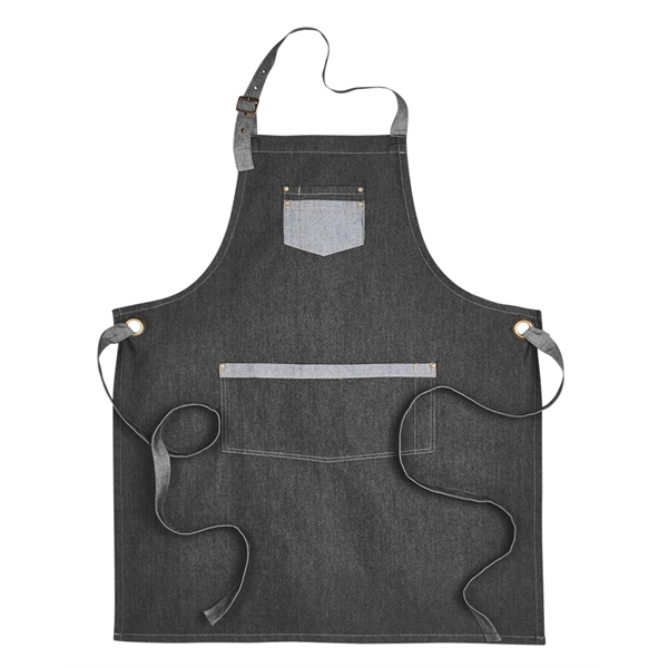 Unisex Domain Contrast Denim Bib Apron
