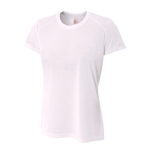 A4 Ladies’ Shorts Sleeve Spun Poly T-Shirt