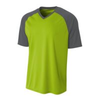 A4 Adult Polyester V-Neck Strike Jersey with Contrast Sleeve