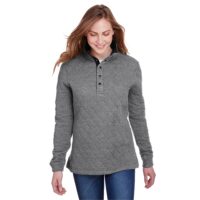 J America Ladies' Quilted Snap Pullover