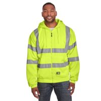 Berne Men's Tall Hi-Vis Class 3 Lined Full-Zip Hooded Swe...