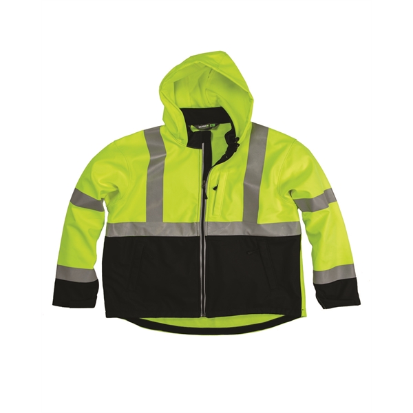 Men’s Hi-Vis Class 3 Hooded Softshell Jacket