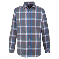 Woven Plaid Flannel With Biased Pocket