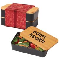 Eco-Friendly 2-Tier Wheat Fiber & Bamboo Bento Box