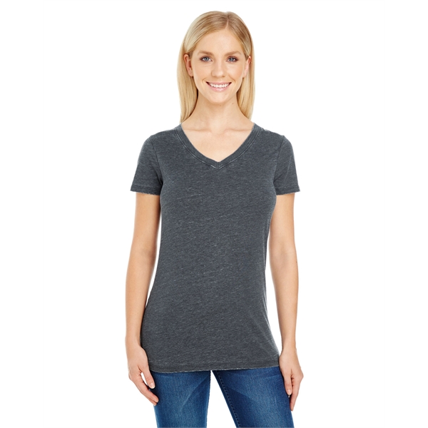 Threadfast Apparel Ladies’ Vintage Dye Short-Sleeve V-Nec…