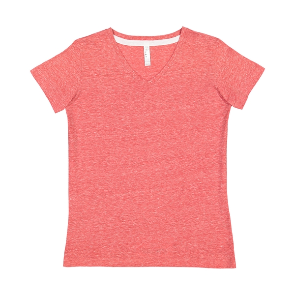 LAT Ladies’ V-Neck Harborside Melange Jersey T-Shirt