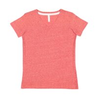LAT Ladies' V-Neck Harborside Melange Jersey T-Shirt