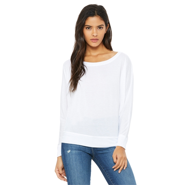 Bella+Canvas Ladies’ Flowy Long-Sleeve Off Shoulder T-Shirt