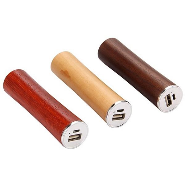 Custom Logo Wooden Mini Portable Charger Power Bank 2600Mah
