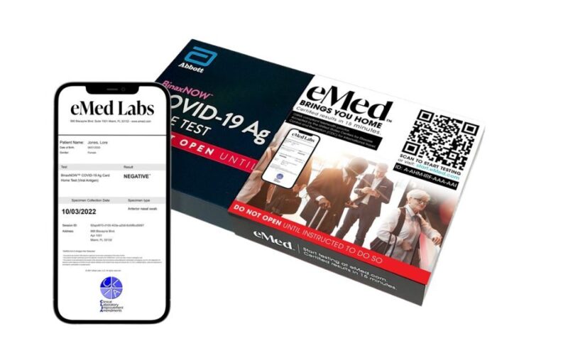 eMed-BinaxNow Rapid Telemedicine Travel Test
