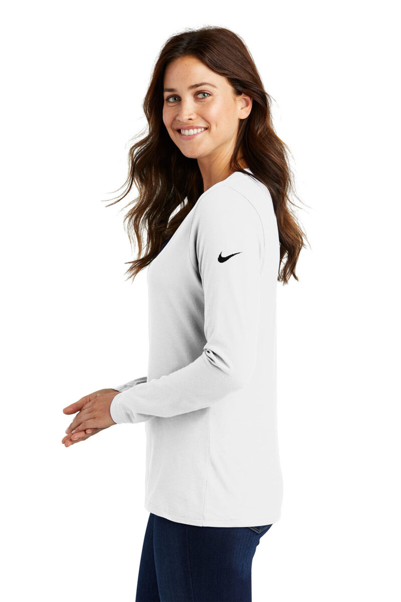 Nike Ladies Core Cotton Long Sleeve Scoop Neck Tee - Image 5