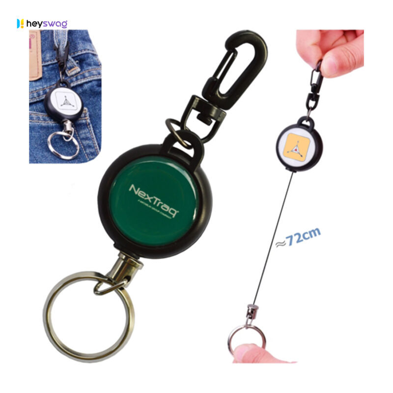 Swivel Carabiner Badge Reel W/ Keyring Attachment - Image 3