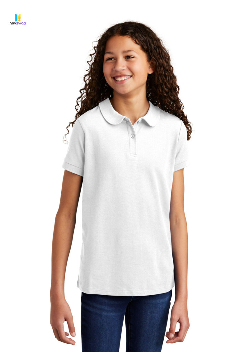 Port Authority® Girls Silk Touch™ Peter Pan Collar Polo - Image 2